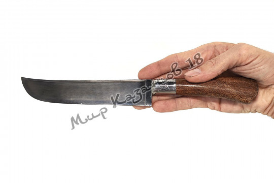 Пчак средний, рукоять дерево, гарда мельхиор, сталь ШХ 15