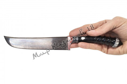 Пчак средний, рукоять эбонит с садафом, гарда олово с гравировкой, сталь ШХ 15