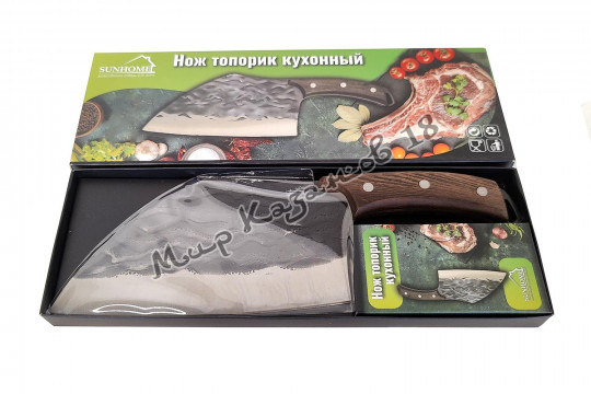 Топорик-нож кухонный (кованый), рукоять дерево, арт. S354_MJ3001