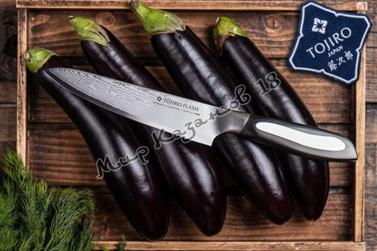Универсальный нож Tojiro Flash (FF-UT150), дамасская сталь VG-10 (63 слоя), рукоять микарта, Япония