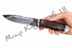 Нож ТУНДРА, ручка дерево, кожаный чехол, сталь 95Х18